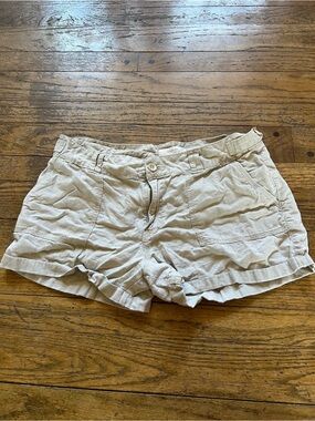 Linen-Blend Women's Casual Shorts - Beige